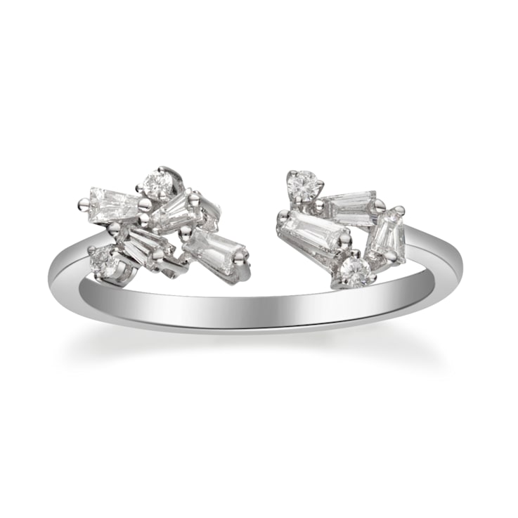 Gin & Grace 14K White Gold Real Diamond Ring (I1)