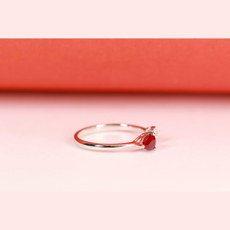 Gin & Grace 18K White Gold Ruby and Diamond Ring