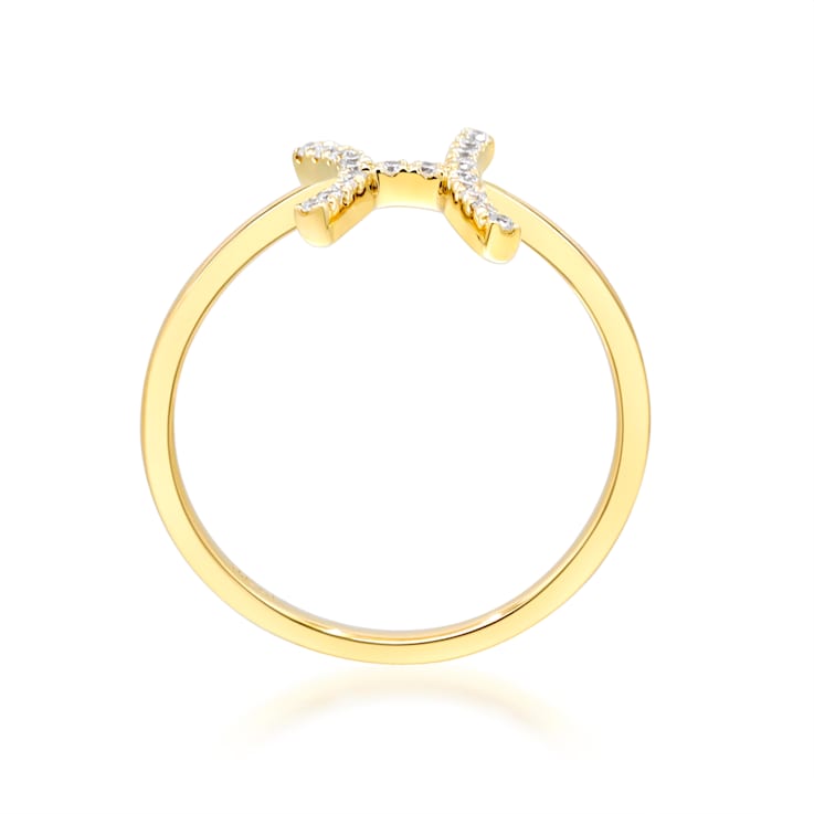 Gin & Grace 10K Yellow Gold Real Diamond Ring (I1)