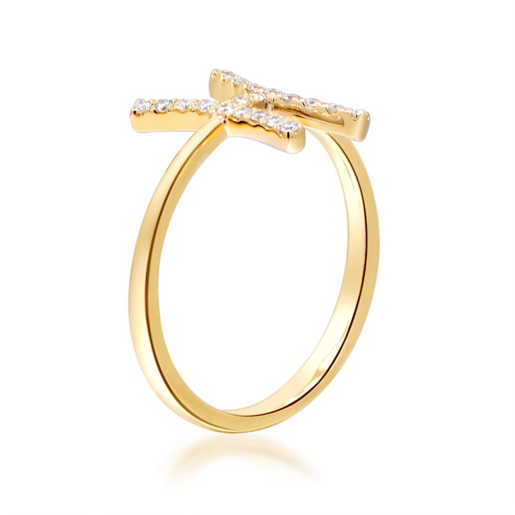 Gin & Grace 10K Yellow Gold Real Diamond Ring (I1)
