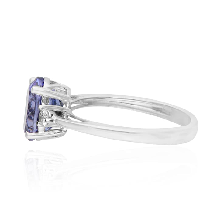 Gin & Grace 14K White Gold Blue Tanzanite Diamond Ring