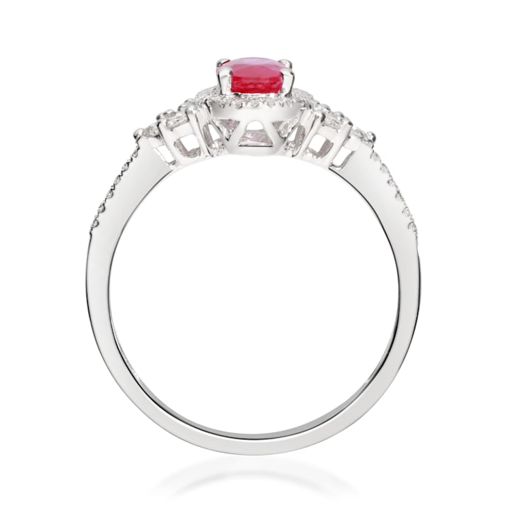 女の子向けプレゼント集結 White 14K Grace & Gin Gold 1BQ5LA - Ring Diamond and Ruby 下着・アンダーウェア