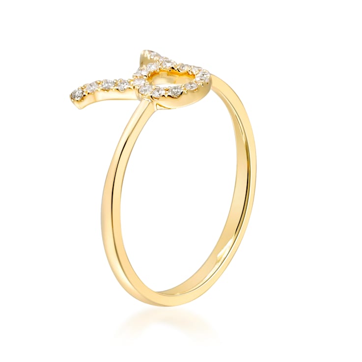 Gin & Grace 10K Yellow Gold Real Diamond Ring (I1)