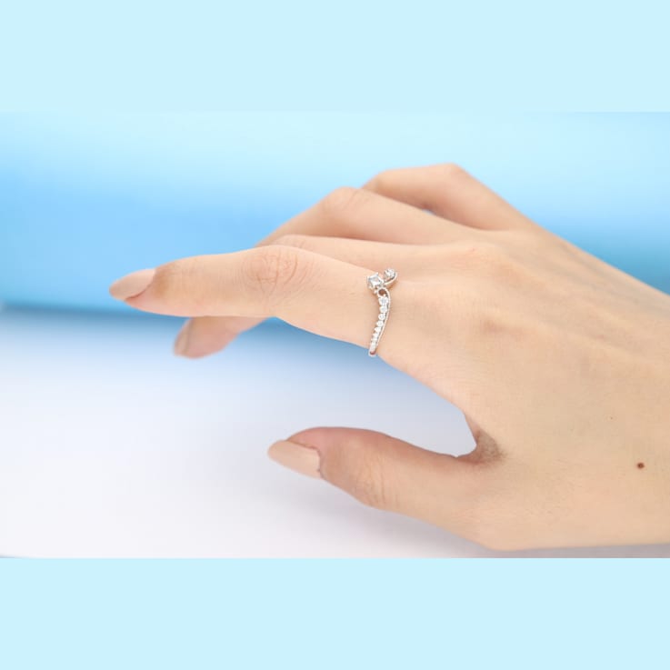 Gin & Grace 18K White Gold Aquamarine & Diamond Ring (I1)