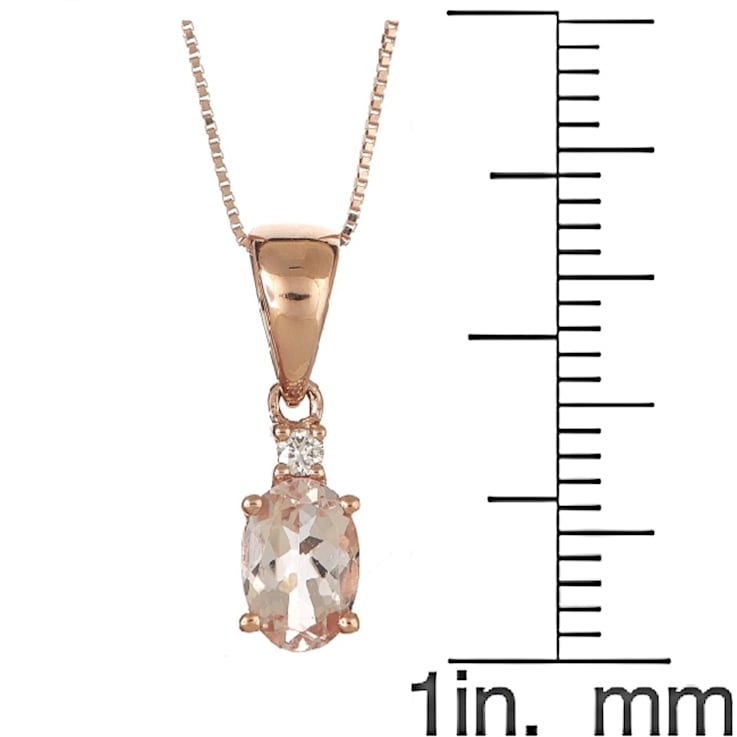 Gin & Grace 14K Rose Gold Real Diamond(I1) Pendant Necklace with
Genuine Morganite