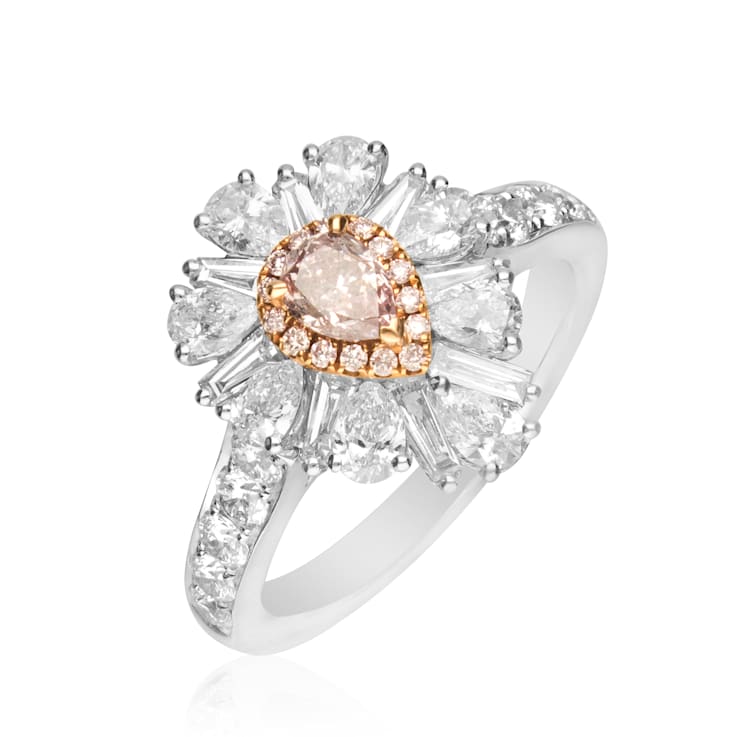 Gin & Grace 18K White Gold Real Diamond Ring (I1) with Natural Fancy
Pink GIA Certified