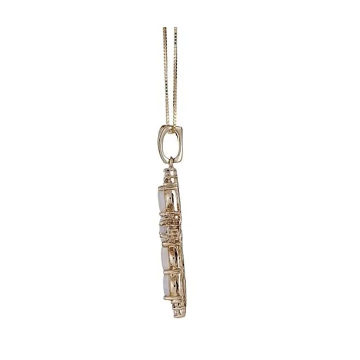 Gin and Grace 14K Yellow Gold Australian Opal Pendant with Diamonds