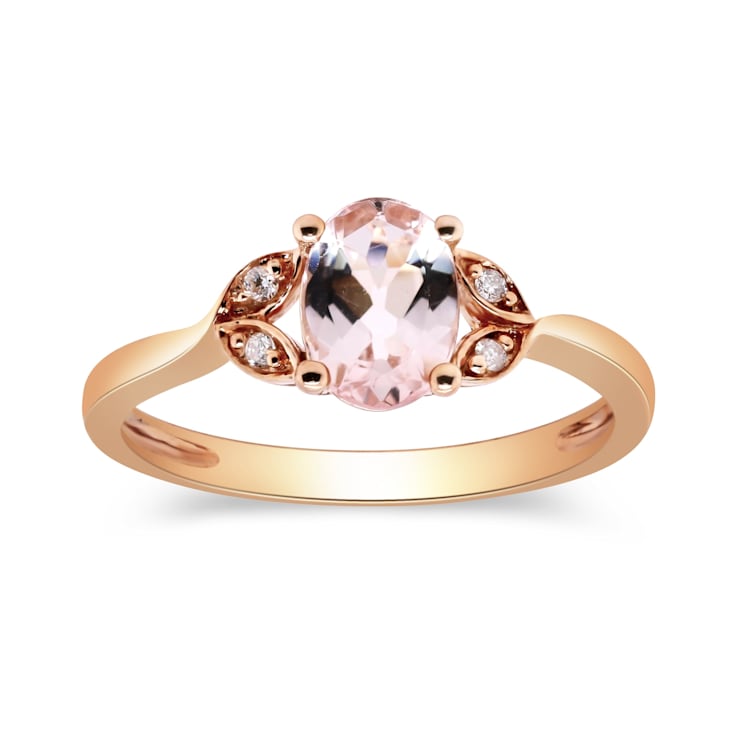 Gin & Grace 10K Rose Gold Real Diamond Eternity Ring (I1) with
Genuine Morganite