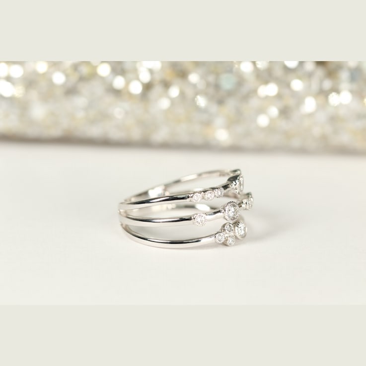 Gin & Grace 18K White Gold Real Diamond Ring (I1)