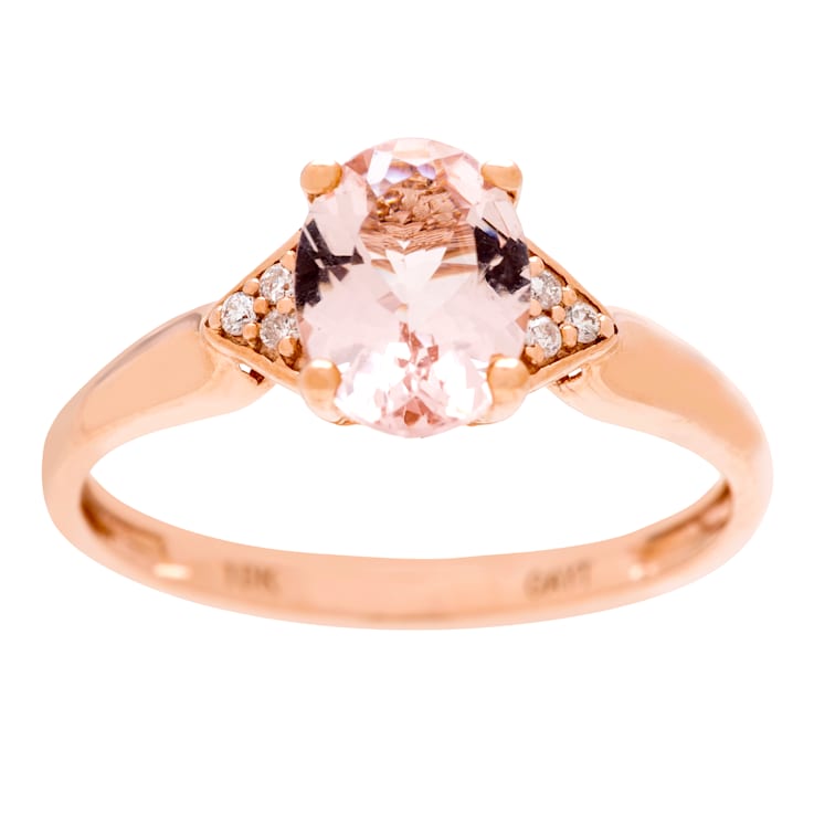 Gin & Grace 10K Rose Gold Genuine Morganite With Real Diamond (I1)
Statement Ring