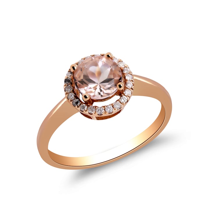 Gin & Grace 10K Rose Gold Morganite & Diamond Ring