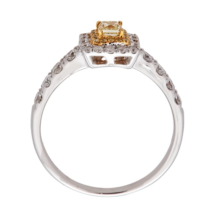 Gin & Grace 18K Triple Tone Gold Real Diamond Ring (I1) with Natural
Yellow Diamond