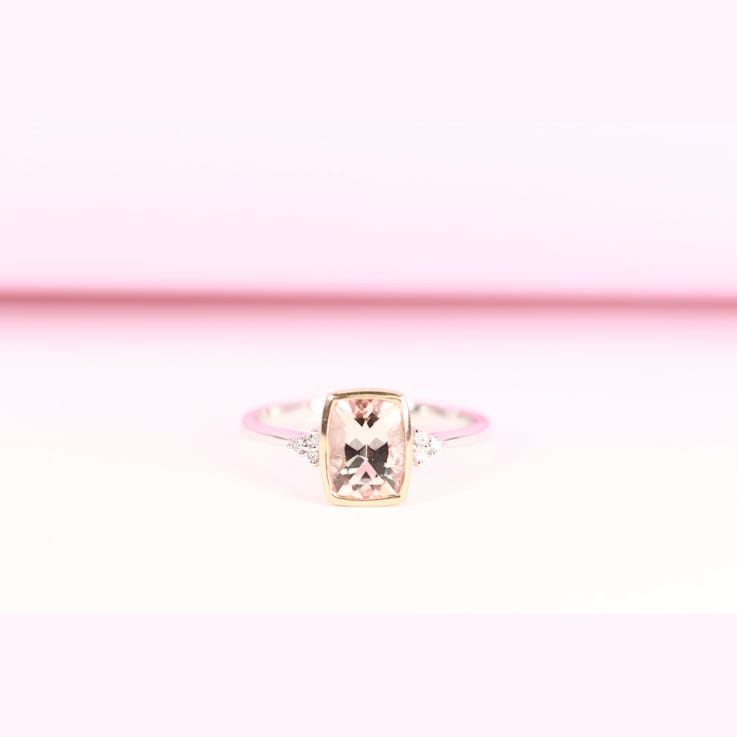 Gin & Grace 14K Two Tone Gold Morganite and Diamond Ring