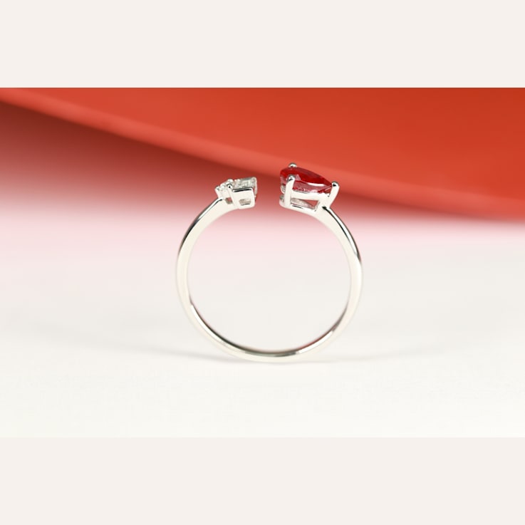 Gin & Grace 18K White Gold Ruby and Diamond Ring