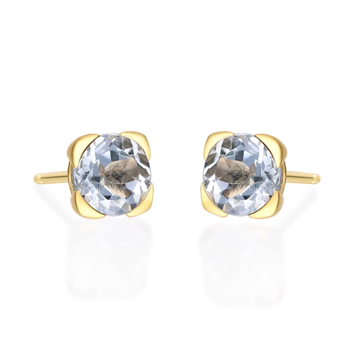 Gin & Grace 10K Yellow Gold Aquamarine Earring