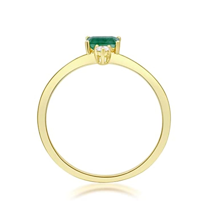 14K Real Gold Emerald / Blue Sapphire and Diamond Ring