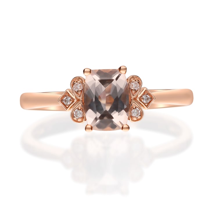 Gin Grace 10K Rose Gold Morganite Ring with Diamonds