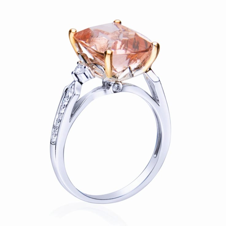Gin & Grace 14K Two-Tone Gold Morganite and Diamond Ring