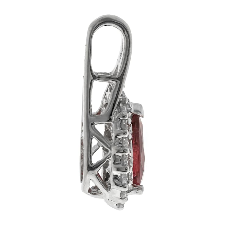 Gin and Grace 14K White Gold Ruby Pendant with Diamonds
