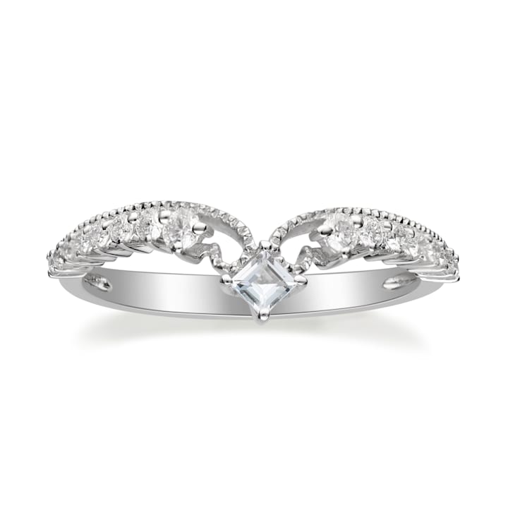 Gin & Grace 18K White Gold Aquamarine & Diamond Ring (I1)