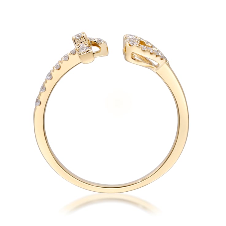 Gin & Grace 14K Yellow Gold Round-cut Real White Diamond (I1) Ring