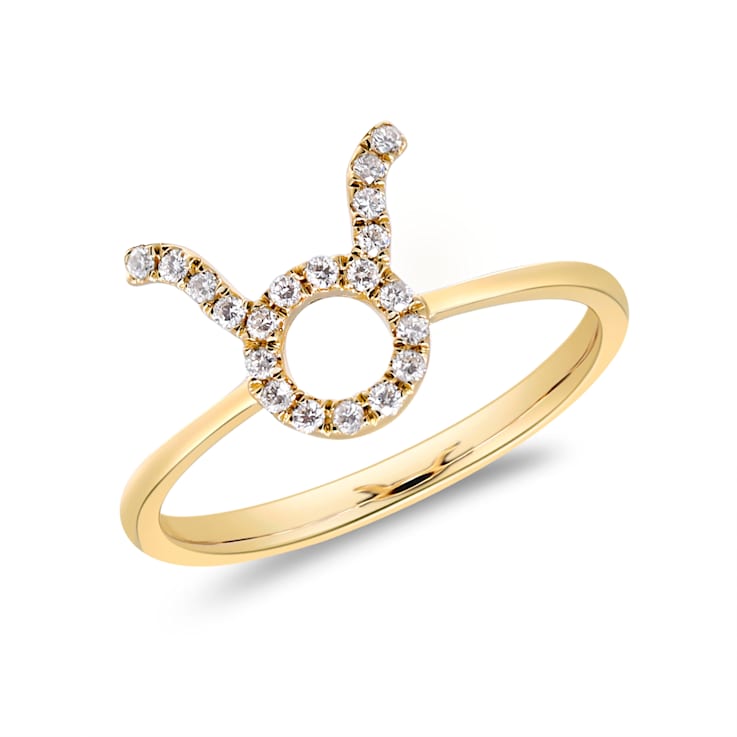Gin & Grace 10K Yellow Gold Real Diamond Ring (I1)