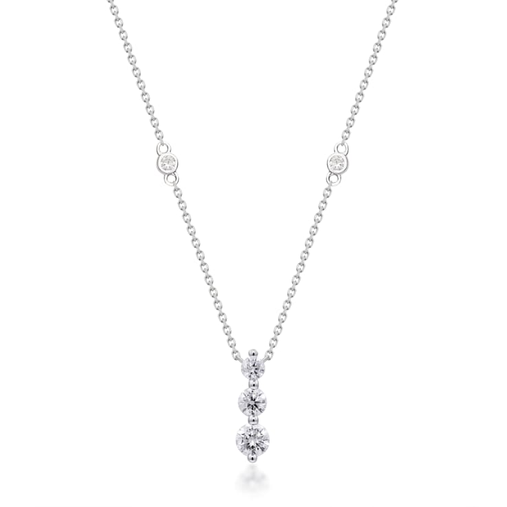 Gin & Grace 14K White Gold Natural White Diamond Necklace