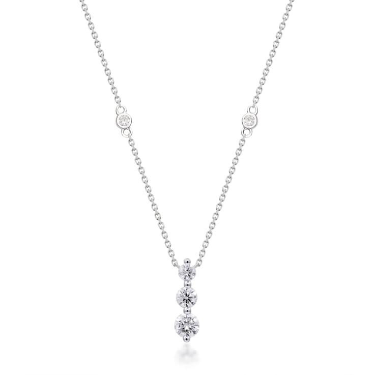 Gin & Grace 14K White Gold Natural White Diamond Necklace