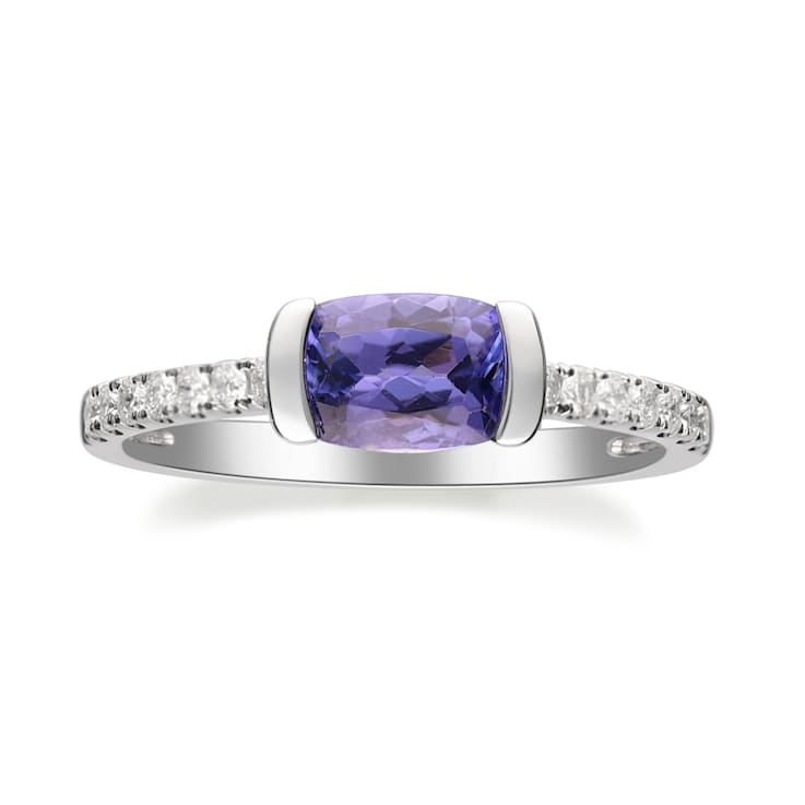 Gin & Grace 14K White Gold Real Diamond Ring (I1) with Genuine
Tanzanite Ring