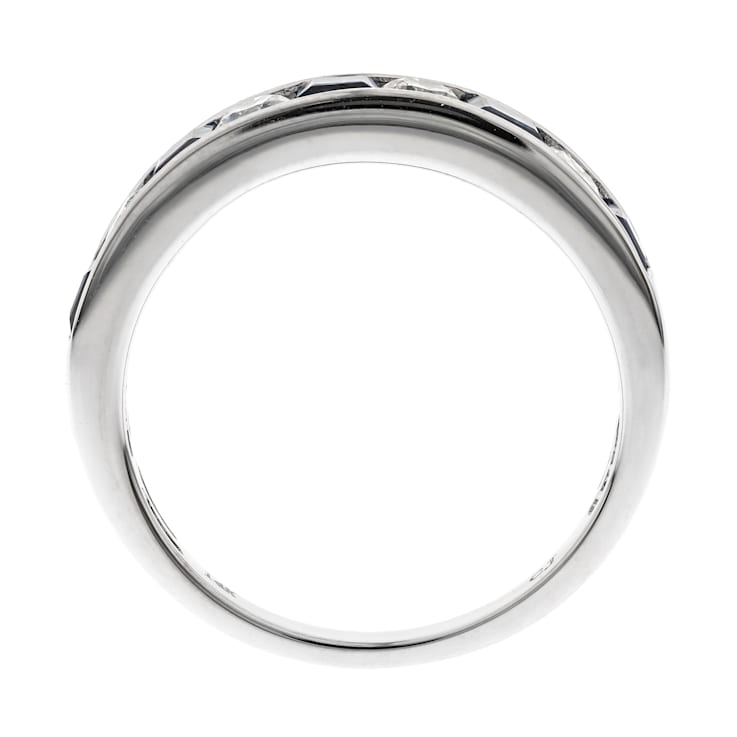 Gin and Grace 14K White Gold Natural Blue Sapphire Ring with Real Diamonds