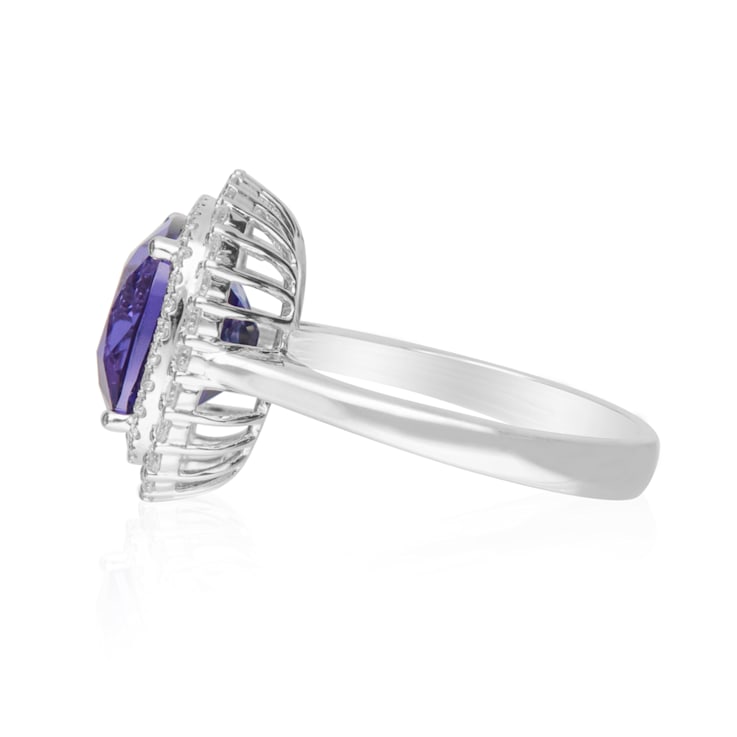 Gin & Grace 18K White Gold Tanzanite With Diamond Ring