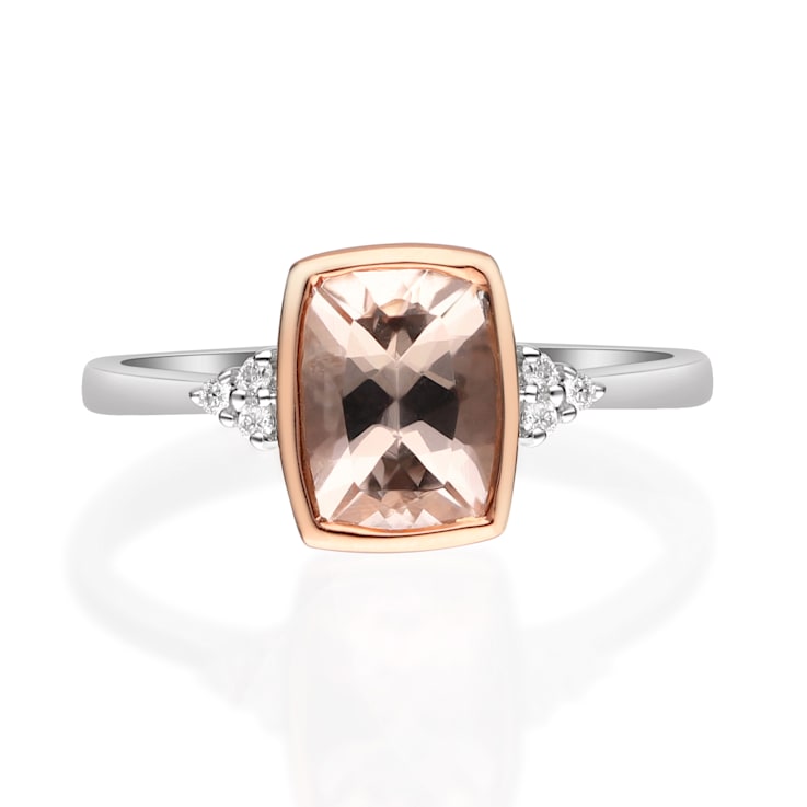 Gin & Grace 14K Two Tone Gold Morganite and Diamond Ring