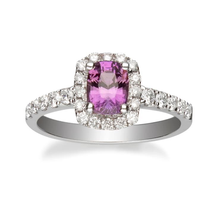 Gin & Grace 18K White Gold Diamond Ring with Sapphire