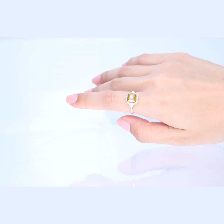 Gin & Grace 14K Yellow Gold Natural Brown and White Diamonds Ring