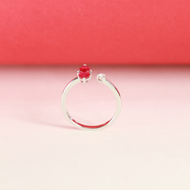 Gin & Grace 18K White Gold Ruby and Diamond Ring
