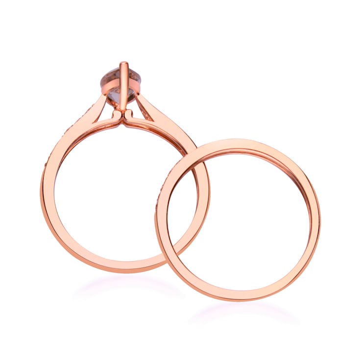 Gin & Grace 14K Rose Gold Morganite with Diamond (I1) Ring