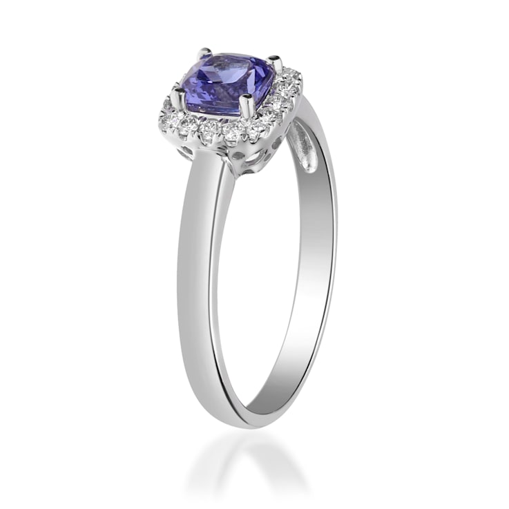 Gin & Grace 10K White Gold Tanzanite and Diamond Ring