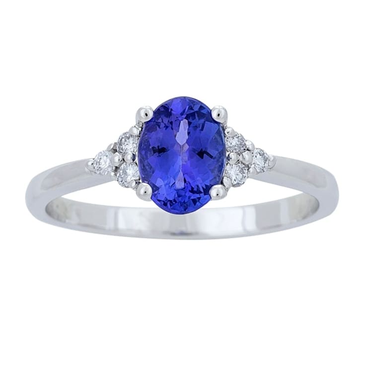 Gin & Grace 14K White Gold Tanzanite and Diamond Ring