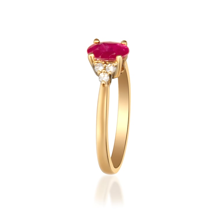 ☆OhMyGirl☆【Roaju】☆Dandelion cubic point open rin.g☆ Gin & Grace 10K Yellow Gold Ruby and Diamond Promise Ring