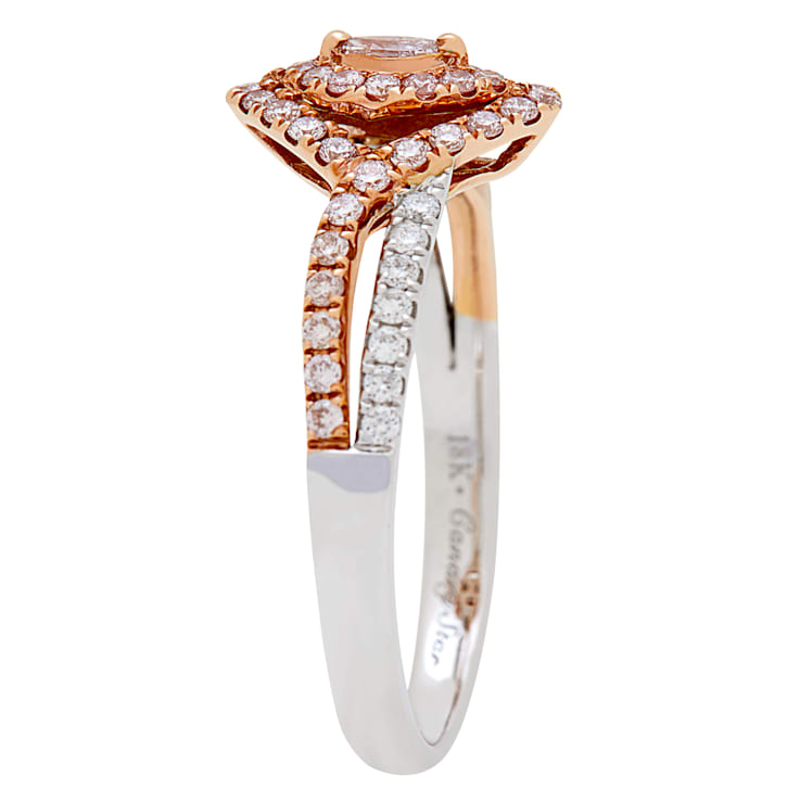 Gin & Grace 18K Gold Real Diamond Ring (I1) with Natural Pink Diamond