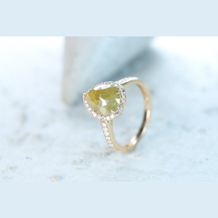 Gin & Grace 14K Yellow Gold Natural Brown and White Diamonds Ring