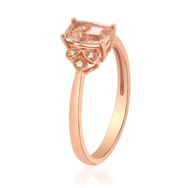 Gin & Grace 10K Rose Gold Morganite Ring with Diamonds