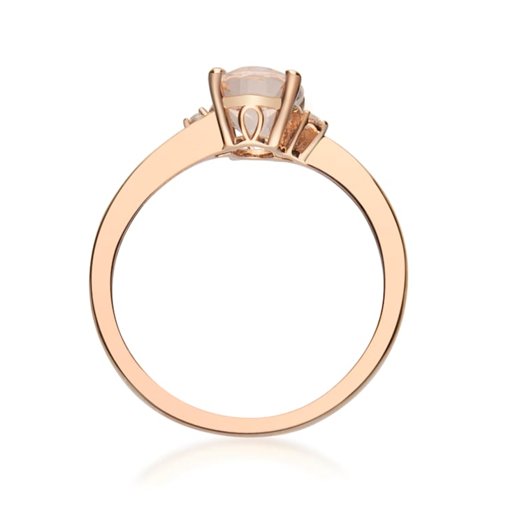 Gin & Grace 14k Rose Gold Morganite With Diamond  Ring