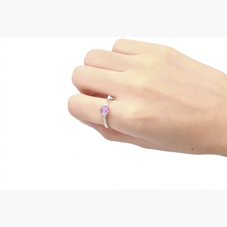 Gin & Grace Platinum 950 Diamond Ring with Purple Sapphire