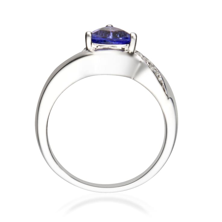 Gin & Grace 925 Sterling Silver Real Diamond Ring (I1) with Genuine
Blue Tanzanite
