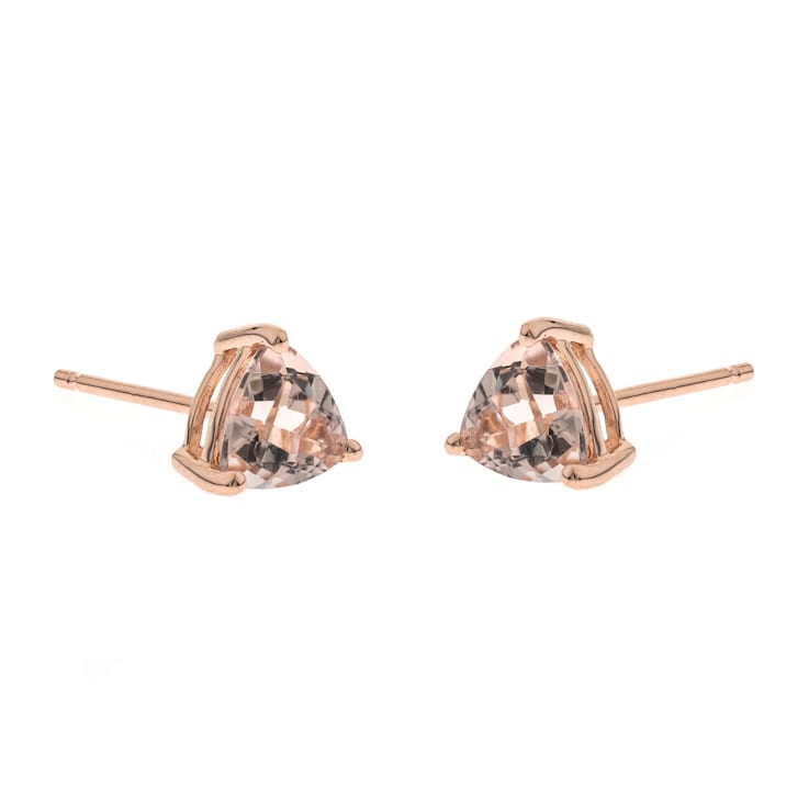 Gin & Grace 14K Rose Gold Stud Earring with Genuine Morganite