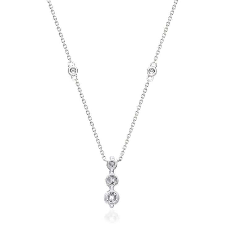 Gin & Grace 14K White Gold Natural White Diamond Necklace