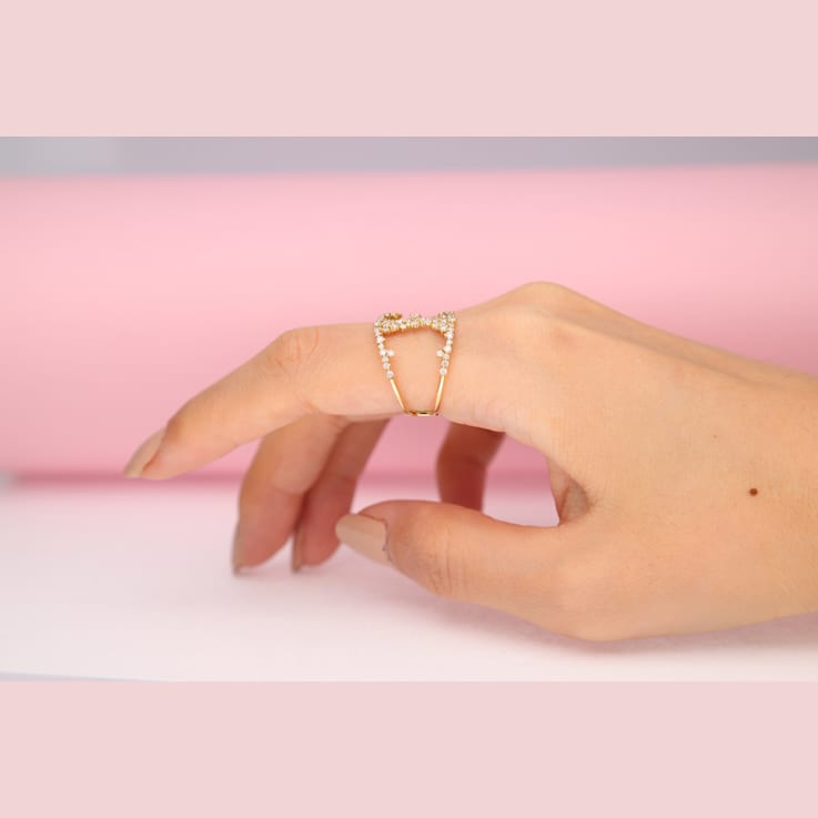 Gin & Grace 14K Yellow Gold Real Natural Diamond Ring (I1)