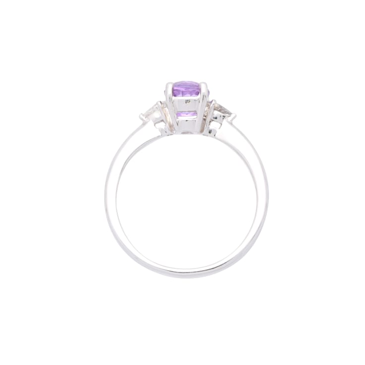 Gin & Grace Platinum 950 Diamond Ring with Purple Sapphire