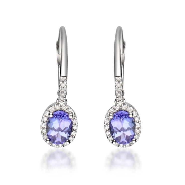 Gin & Grace 14K White Gold Natural Diamond I1 Dangle Earring Genuine
Blue Tanzanite
